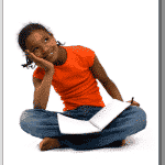 Girl Journal Writer Smiling