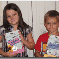 girl and boy with Journal Buddies